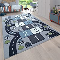Paco Home Alfombra Infantil- Alfombra de Juego para Habitaciones Infantiles- Cajas de Rebote y Calles- Gris- tamaño…
